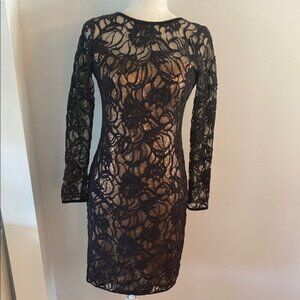 Tadashi Shoji vita sequin lace over dress by  size 4